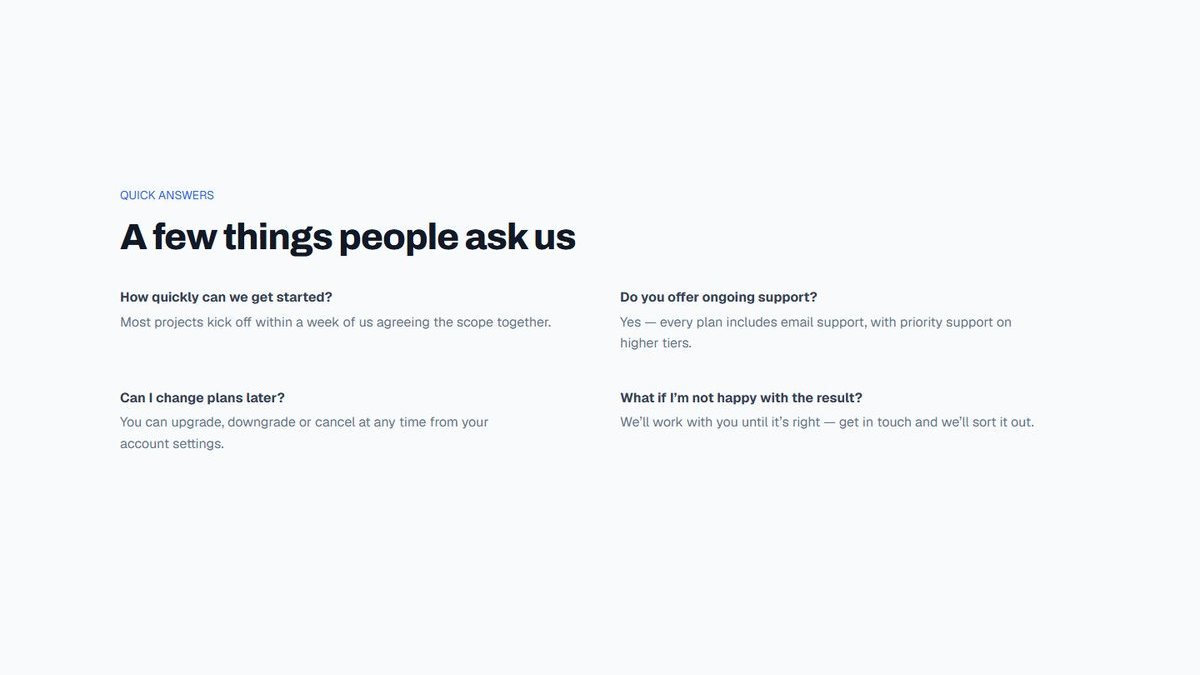 FAQ Quick Answers Grid pattern preview