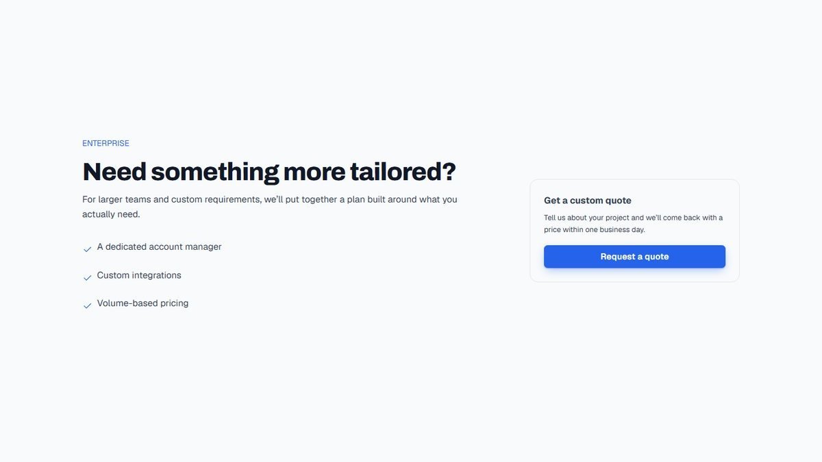 Pricing Custom Quote pattern preview