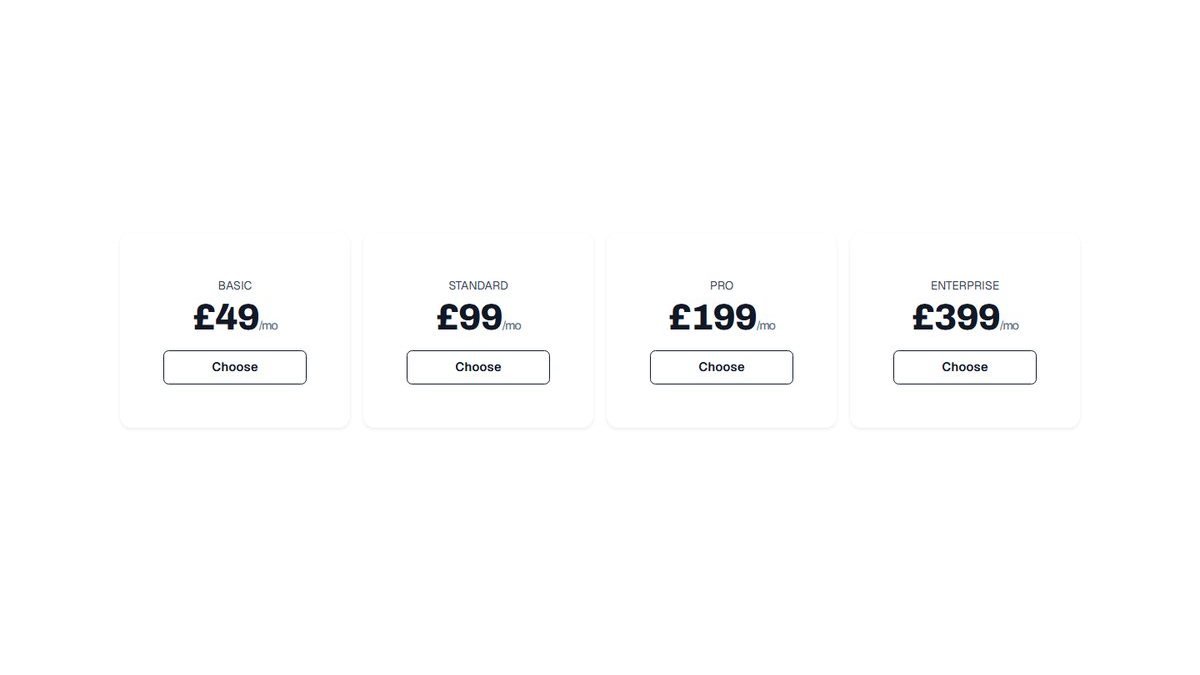 Pricing Four Plans pattern preview