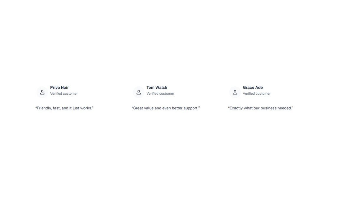 Testimonials with Avatars pattern preview