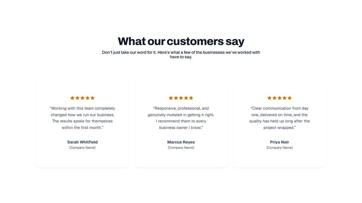 Testimonials pattern preview