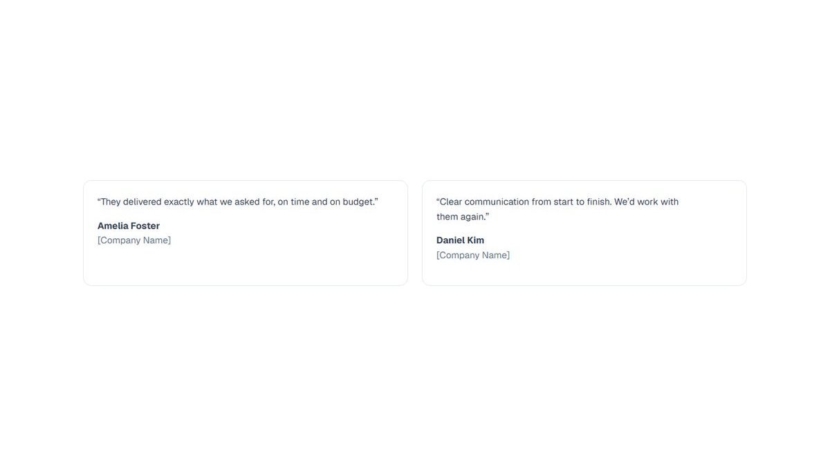 Testimonials Two Column pattern preview